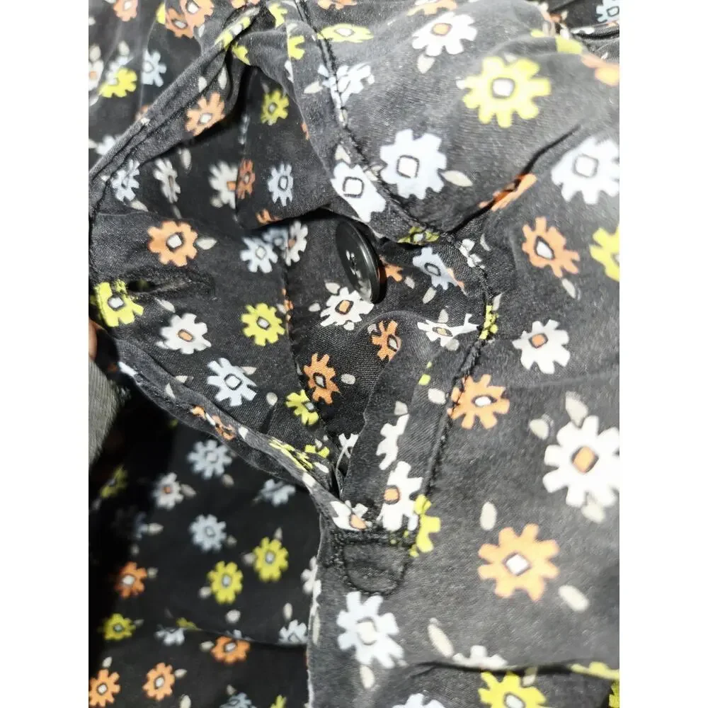 ATM 100%‎ Silk Pants High Rise Floral Print Flat Front Pockets EUC Med